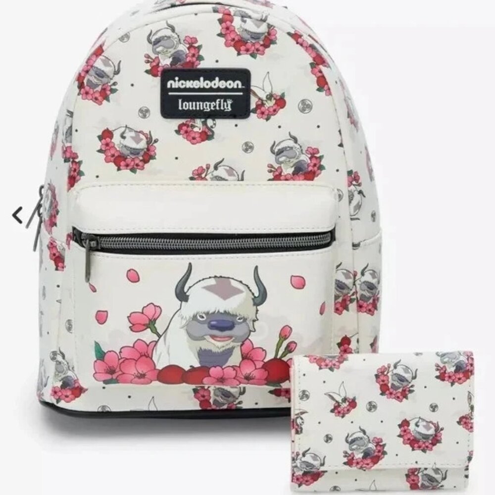Loungefly Avatar: The Last Airbender Appa & Momo Flower Mini Backpack & Wallet